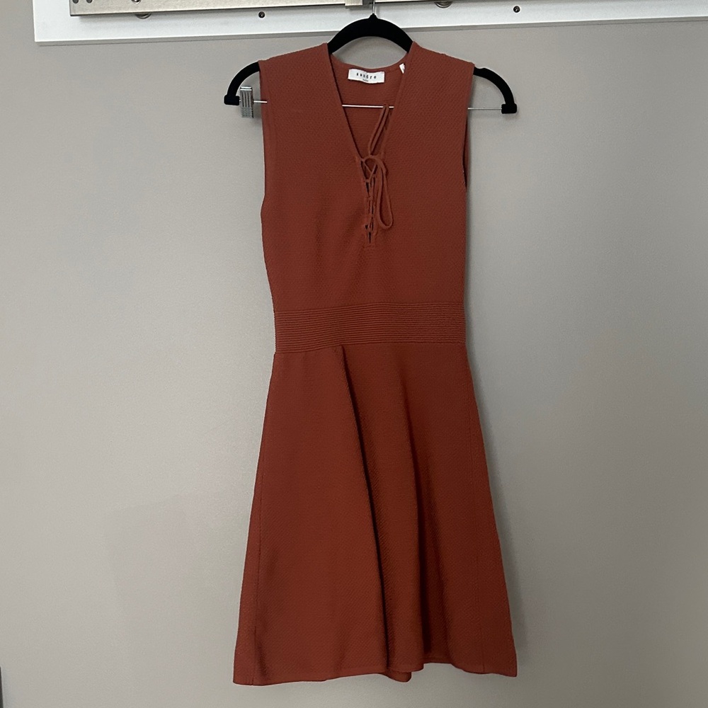 Sandro Rust Sleeveless Mini Dress